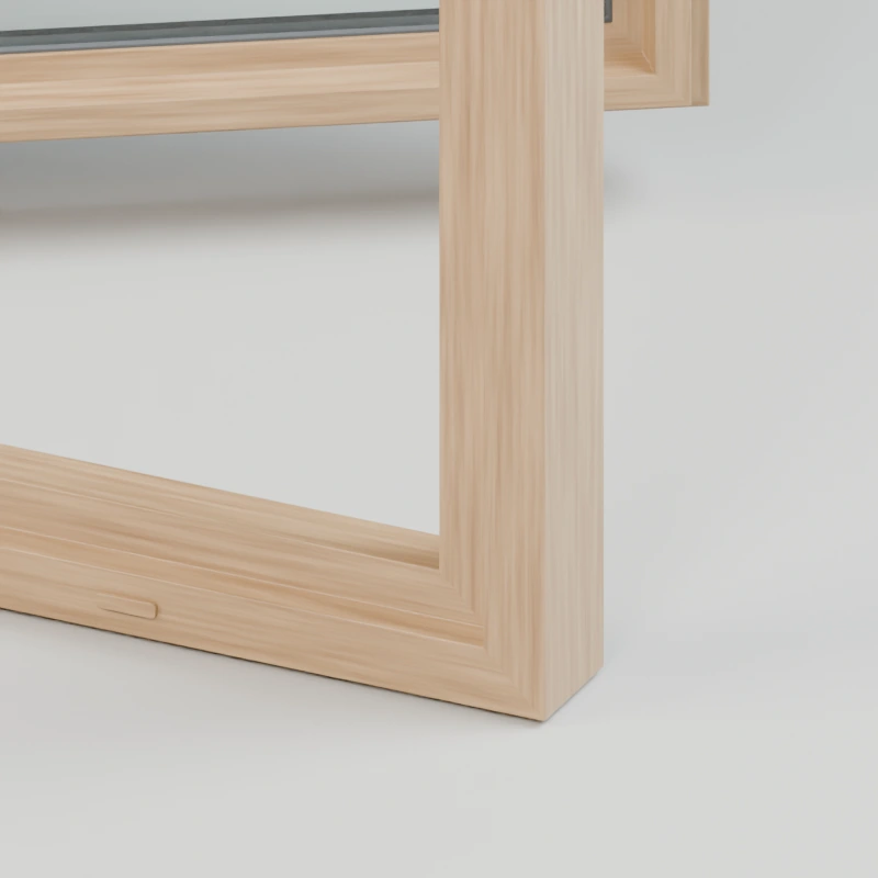 Detail of a WindowsHelm oak frame and sash