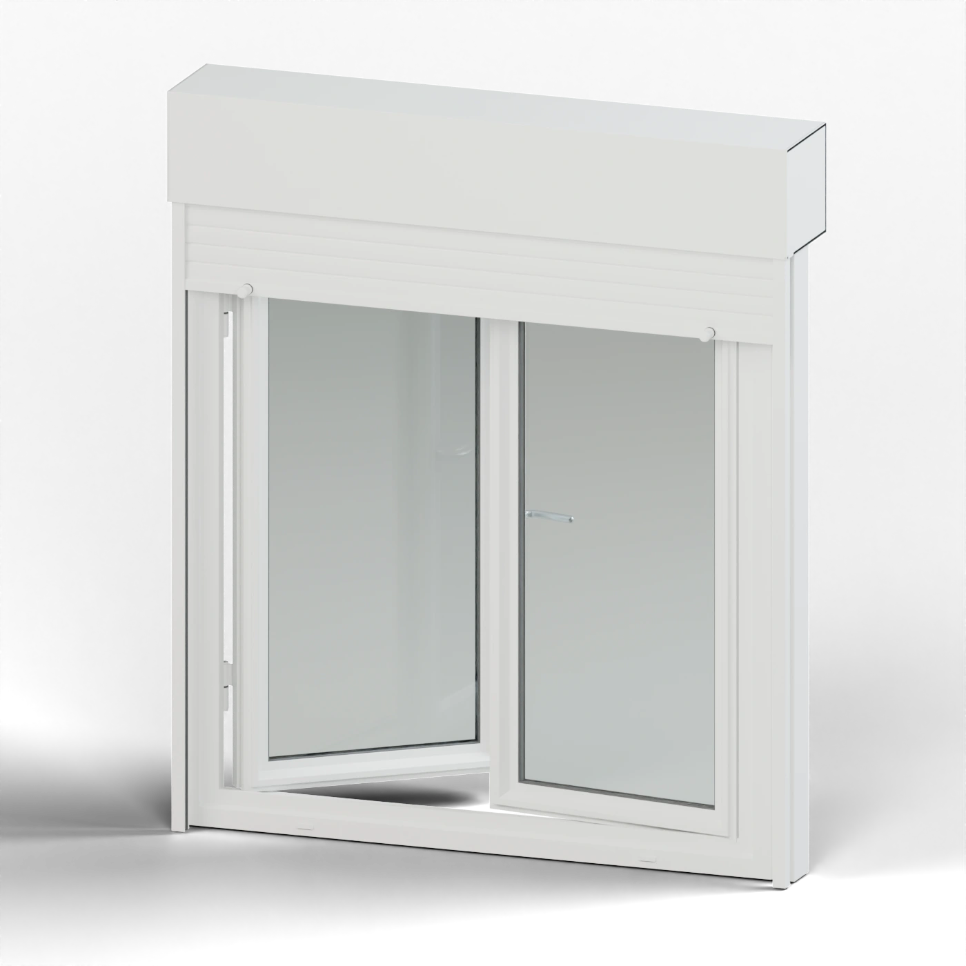 Double casement window with roller shutter generated using WindowsHelm